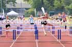 Girls Under-13s Hurdles, 2024 North Eastern Track and Field Champs., Middlesbrough.  Photo: David T. Hewitson/Sports for All Pics